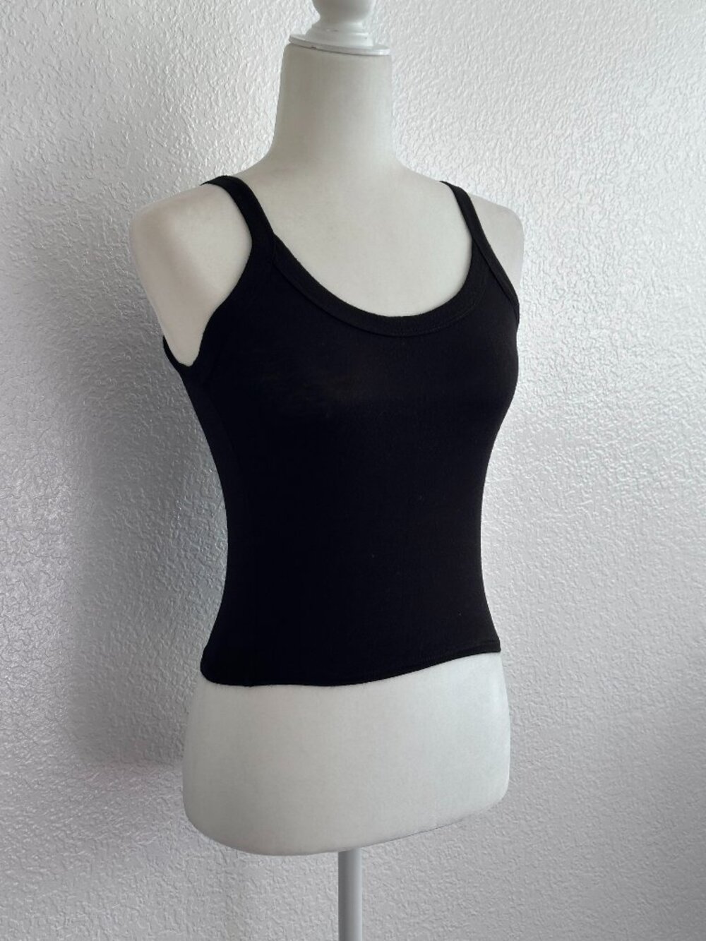 XXI Black Ribbed Tank Top Size M Stretch Fitted Basic Layering Essential